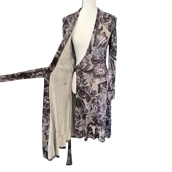 Vintage Silk Floral Designer Wrap Dress ASO Lorelai Gilmore Girls - Picture 7 of 12